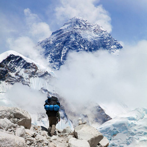 珠穆朗玛峰从 Kala Patthar 与旅游