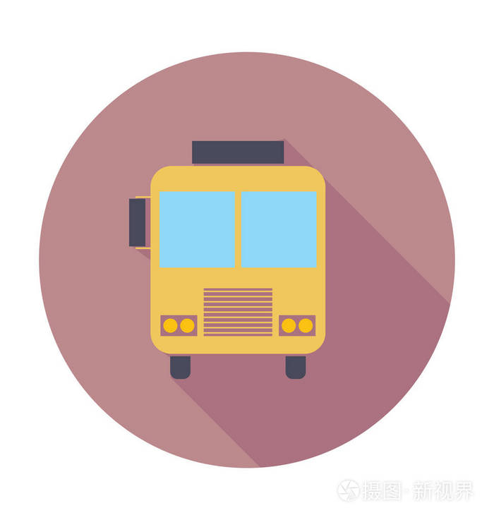公交车平面矢量图标