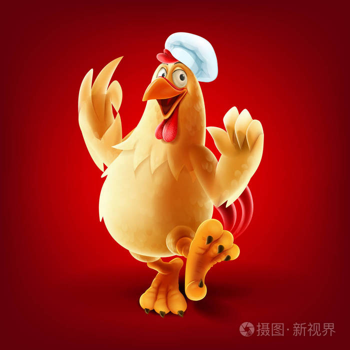 红色背景下可爱鸡厨师卡通人物的矢量插图插画 正版商用图片023rwv 摄图新视界 红色背景下可爱鸡厨师卡通人物的矢量插图插画 正版商用图片023rwv 摄图新视界
