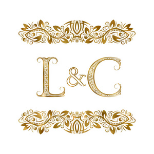 美丽的装饰英文字母, 哥特式风格, 字母 l老信与复古手写英文彩色