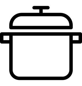 蒸煮锅平面矢量图标