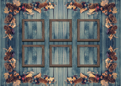 秋季背景与框架的乡村风格装饰