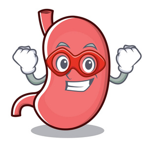 超级英雄胃字符卡通吉祥物照片