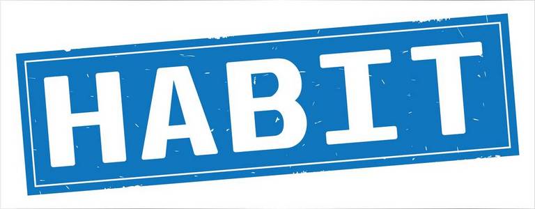 习惯文本在黑长方形边界邮票