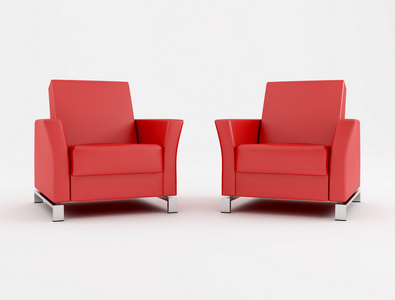 两个红色扶手椅