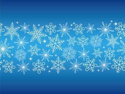一个无缝的抽象冬季蓝色背景与雪花