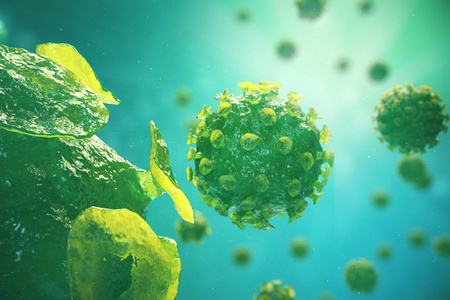 病毒引起传染性疾病, 全球大流行病毒, 3d 插图