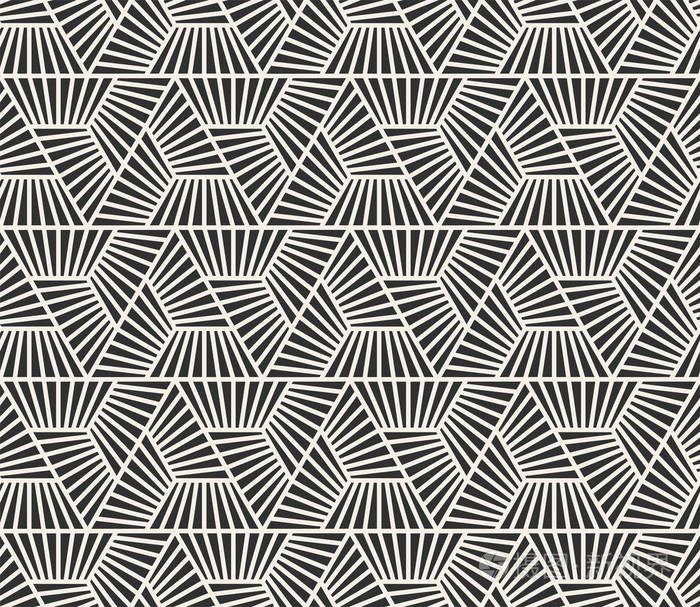 矢量无缝线图案.现代时尚的三角形纹理.从带区元素重复几何图块