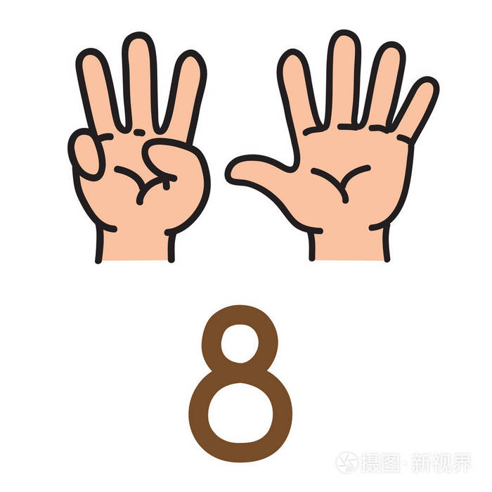 儿童手显示数字八手牌