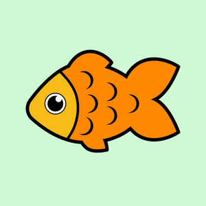 可笑的小鱼小鱼的平面图标照片