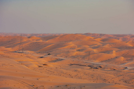 沙漠沙丘在阿拉伯联合酋长国利瓦
