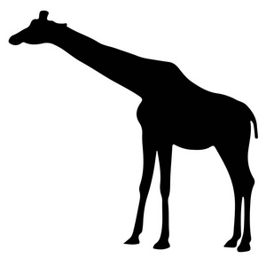 长颈鹿的黑色剪影。矢量插图