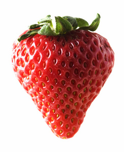 一个白色背景的草莓