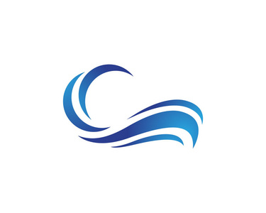 水波浪 Logo 模板矢量