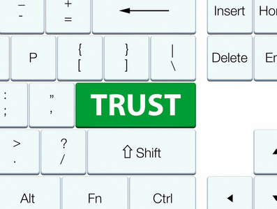 信任绿色键盘按钮