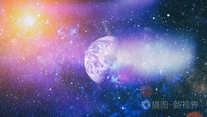 在深层空间距地球很远很多光年的星级字段。由美国国家航空航天局装备此图像的元素