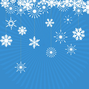 冬天背景与花样滑冰鞋和雪花。可以使用作为横幅或海报。矢量图