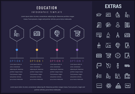 教育信息模板元素和图标