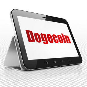 Cryptocurrency 理念 平板电脑 Dogecoin 显示