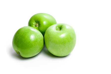 绿色的苹果在白色背景, 构成, 分离