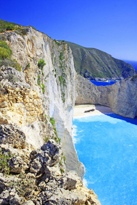 令人惊异的 Navagio 海滩，希腊扎金索斯岛