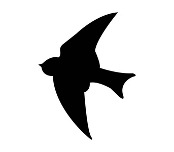 白色背景上的燕子图标
