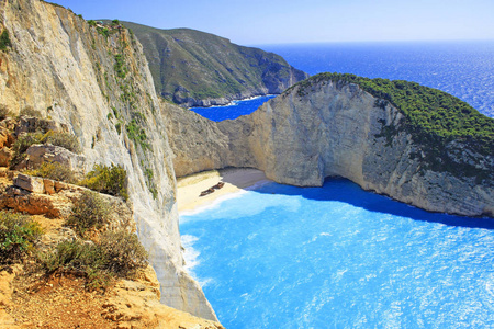 令人惊异的 Navagio 海滩，希腊扎金索斯岛