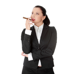 女商人老板与雪茄女权主义概念