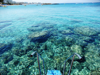 沙滩海岸景观地中海塞浦路斯岛