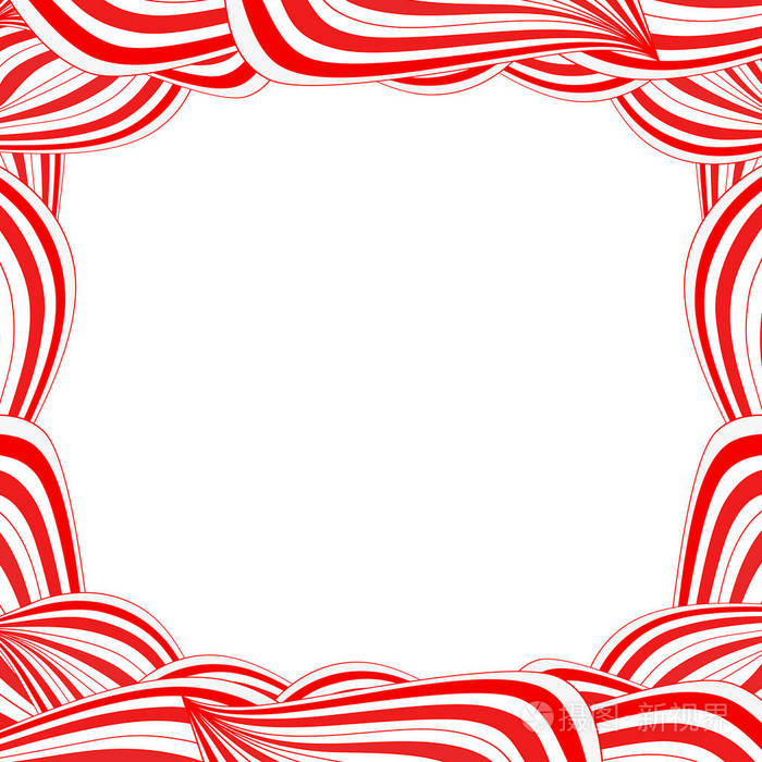 带有抽象条纹棒糖图案的可爱节日框架