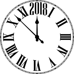 与时钟 2018年新年背景