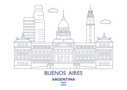 阿根廷，布宜诺斯艾利斯市的天际线