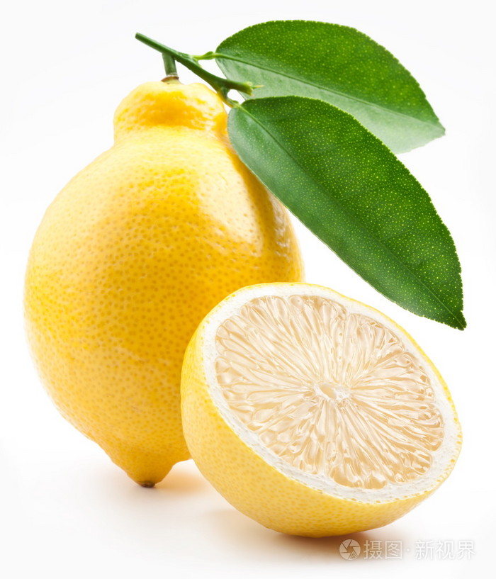 在白色背景上的高质量照片成熟柠檬照片-正版商用图片0268pi-摄图新视