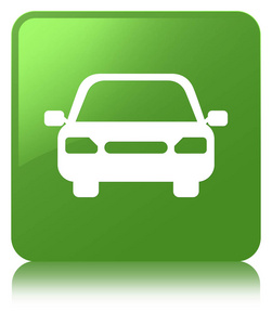 汽车图标软绿色方形按钮