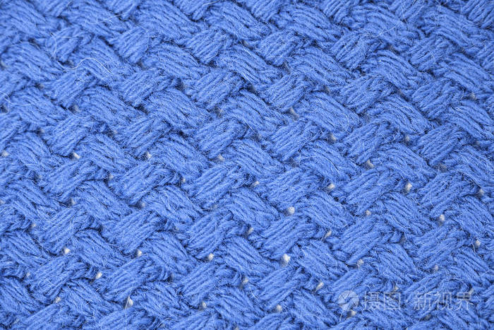 针织蓝色面料的纹理背景设计