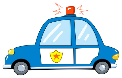 警察公安警察车卡通照片