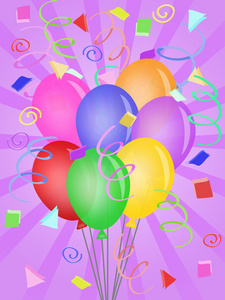 带五彩纸屑生日派对气球