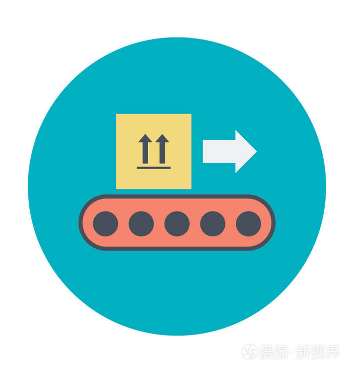 输送机皮带彩色的矢量图标