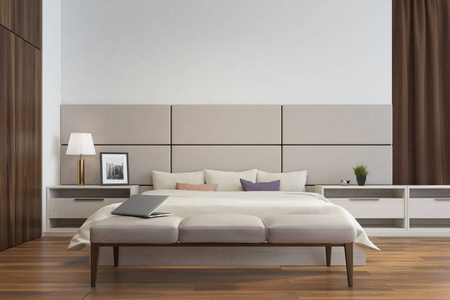 白色和米色的床上用品图片