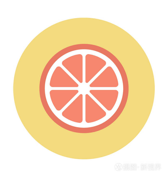 柠檬切片彩色矢量图标