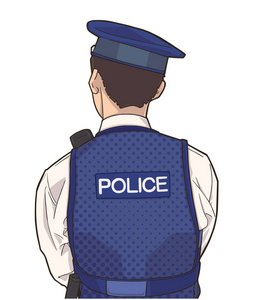 年轻男性警官身穿制服 站在他的背部孤立的插图插画 正版商用图片0elkuz 摄图新视界 年轻男性警官身穿制服 站在他的背部孤立的插图插画 正版商用图片0elkuz 摄图新视界