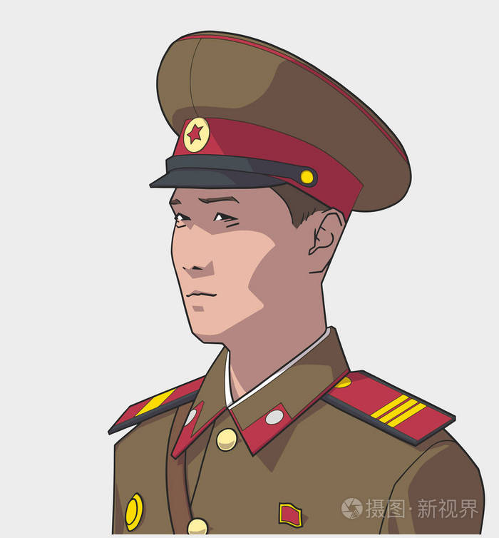 朝鲜士兵穿制服的插图