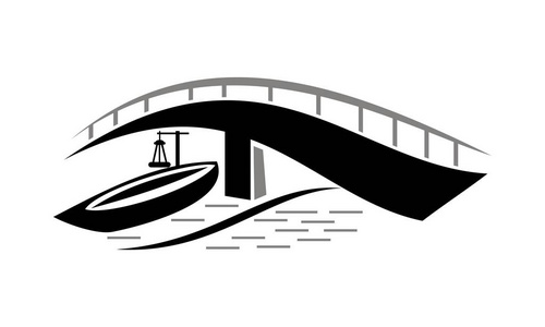桥船标志设计模板矢量图片
