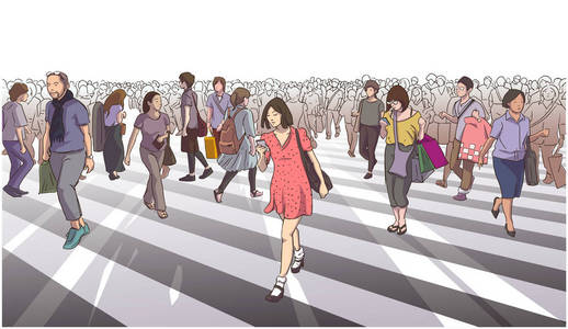 红衣女子插画 红衣女子手绘 红衣女子卡通图 摄图新视界