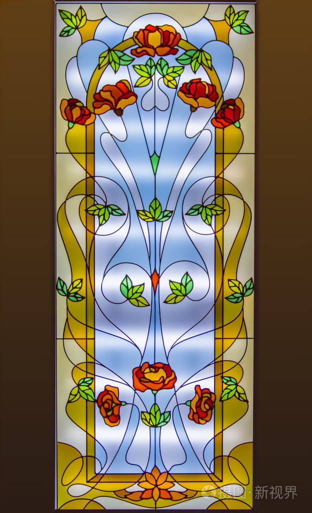 花纹彩绘玻璃窗