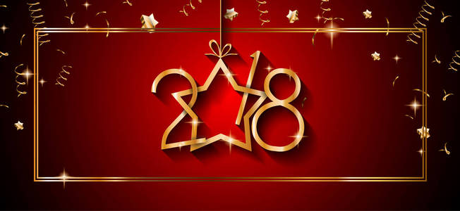 你季节性传单和问候卡或圣诞节的主题邀请 2018年快乐新年背景