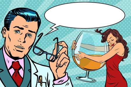 医生和妇女酒精