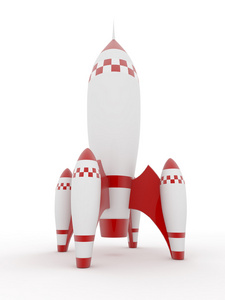 白色背景火箭模型