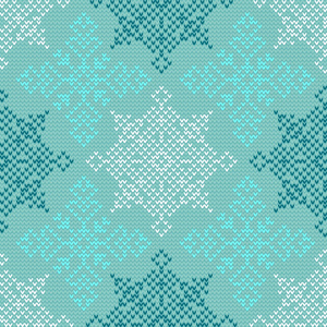 无缝圣诞北欧针织矢量图案, 五颜六色的雪花