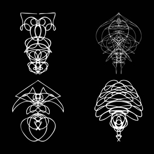 巫毒祭司巫毒教精神对称符号集照片
